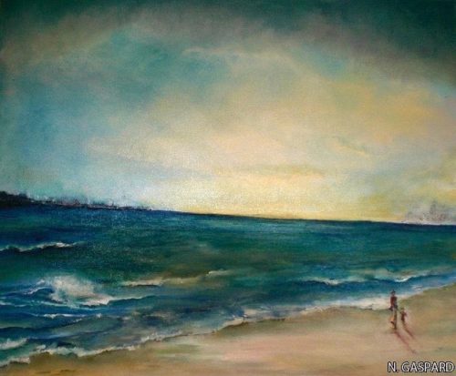 15 Promenade Sur La Plage 46x38 2009 